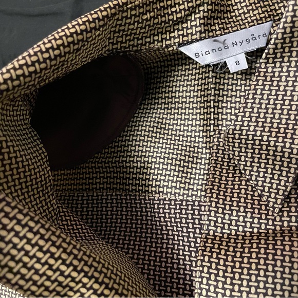 Bianca Nygaard Long Sleeve Blouse with geometric pattern, satin finish - Picture 8 of 10
